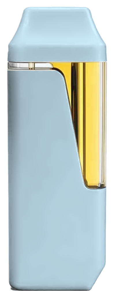 PROXY AXIS all-in-one device, 2.0 mL shown in a custom ice-blue housing with a tank window and gold hardware